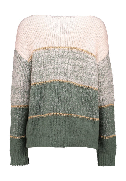 Jersey de rayas anchas, combinadas con línea dorada.

Composición: 72% Poliacrílic25% Poliamida y 2% Elastano.&nbsp;

Se recomienda lavar a mano o en lavadora hasta 30º. No usar lejía, planchar suavemente del revés hasta 110º y no usar secadora.