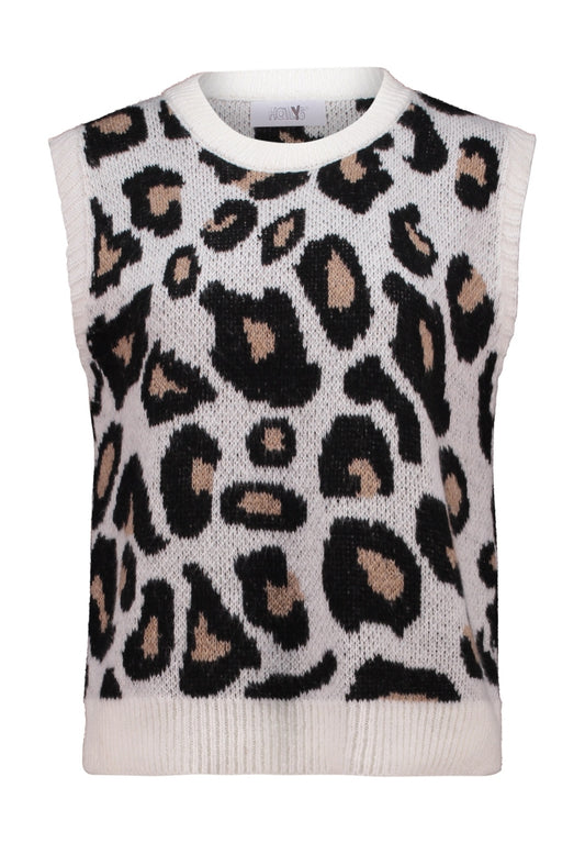 Chaleco estampado animal print.

Composición: 57% Poliacrílico, 29% Poliamida, 7%Lana y 7%Viscosa.

Se recomienda lavar a mano o en lavadora hasta 30º. No usar lejía, planchar suavemente del revés hasta 110º y no usar secadora.