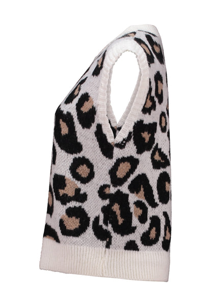 Chaleco estampado animal print.

Composición: 57% Poliacrílico, 29% Poliamida, 7%Lana y 7%Viscosa.

Se recomienda lavar a mano o en lavadora hasta 30º. No usar lejía, planchar suavemente del revés hasta 110º y no usar secadora.