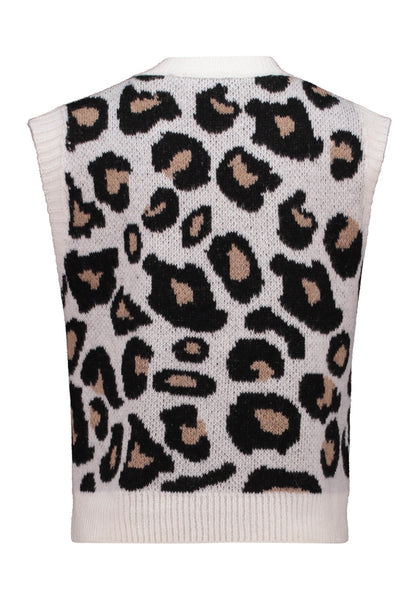 Chaleco estampado animal print.

Composición: 57% Poliacrílico, 29% Poliamida, 7%Lana y 7%Viscosa.

Se recomienda lavar a mano o en lavadora hasta 30º. No usar lejía, planchar suavemente del revés hasta 110º y no usar secadora.