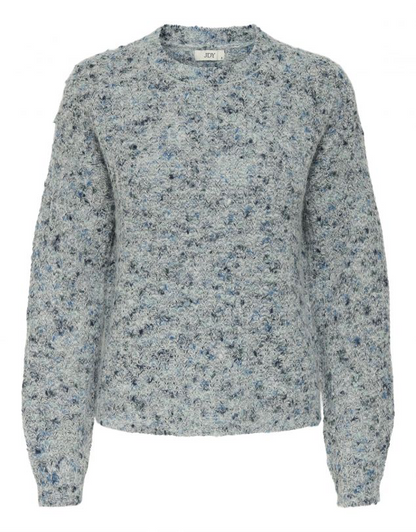 Jersey de cuello redondo, punto jaspeado, muy agradable al tacto.

Composición: 52% Acrílico, 43% poliéster y 5% Lana.

Se recomienda lavar a mano o en lavadora hasta 30º. No usar lejía, planchar suavemente del revés hasta 110º y no usar secadora.