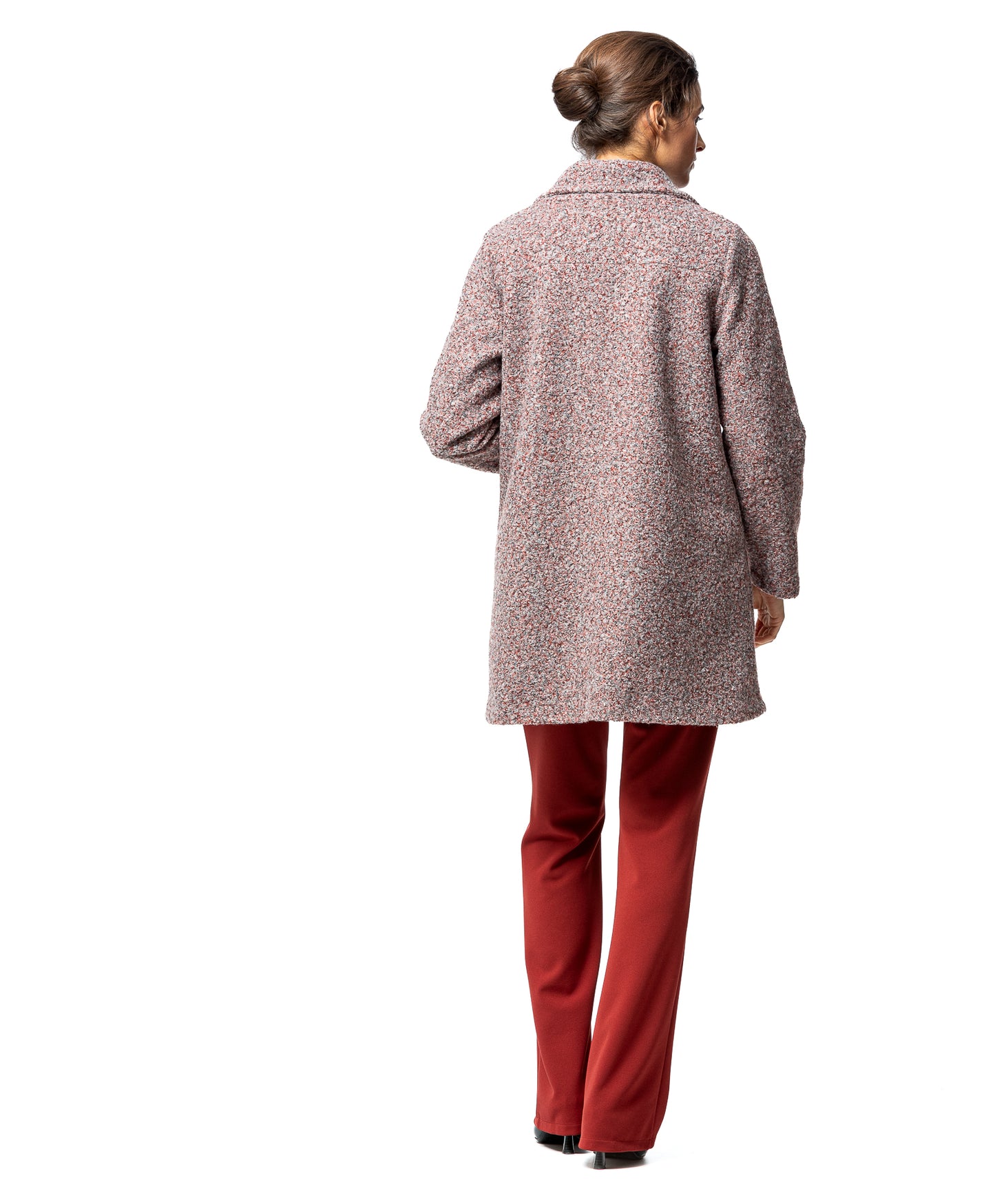 Tienda de Ropa en Logroño y Online. Detalle de abrigo de mujer jaspeado Senoretta