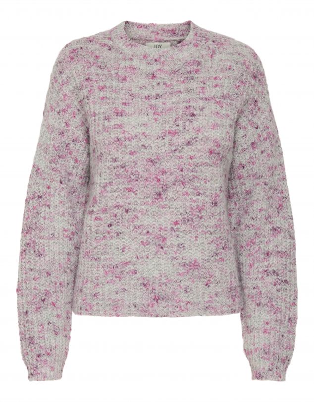 Jersey de cuello redondo, punto jaspeado, muy agradable al tacto.

Composición: 52% Acrílico, 43% poliéster y 5% Lana.

Se recomienda lavar a mano o en lavadora hasta 30º. No usar lejía, planchar suavemente del revés hasta 110º y no usar secadora.