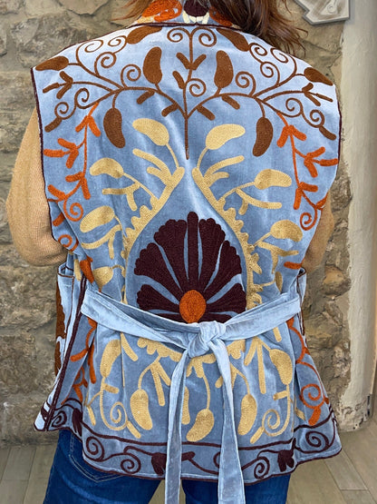 Chaleco Bordado Terciopelo ATIPYCA