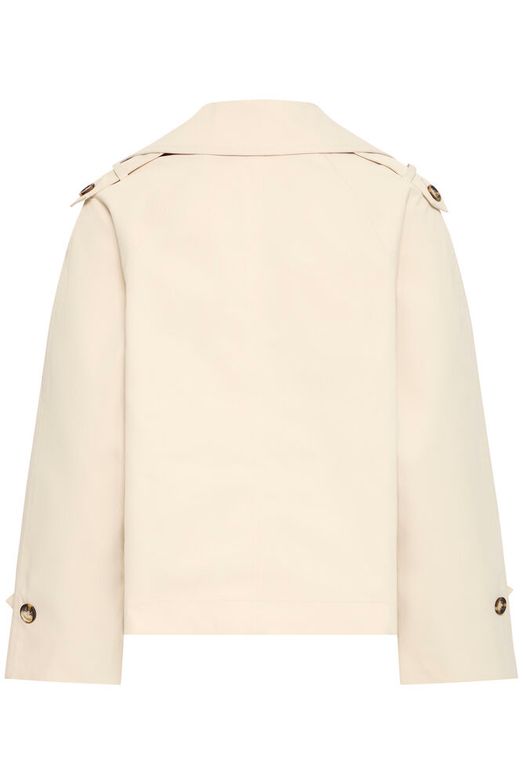 Gabardina de primavera corta beige espalda