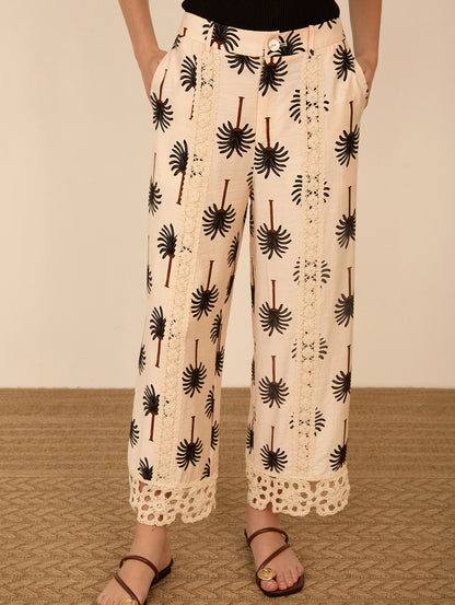 Pantalón Cropped Palmeras MEISIE