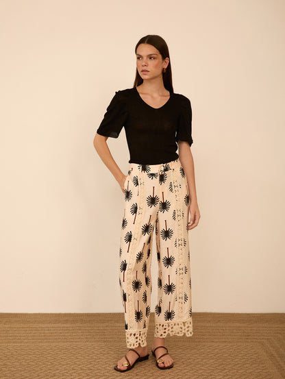 Pantalón Cropped Palmeras MEISIE
