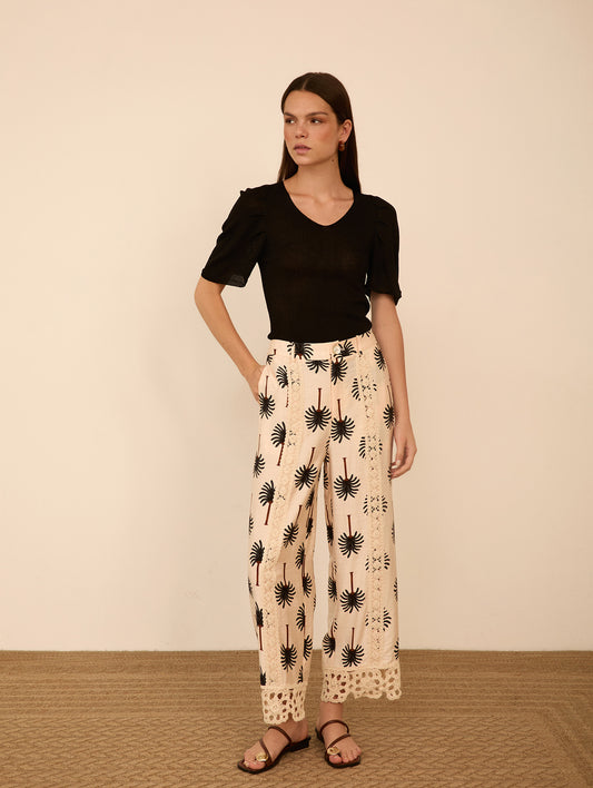Pantalón Cropped Palmeras MEISIE