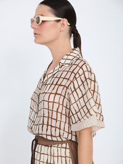 Camisa Cuadros Marrón SKATIE