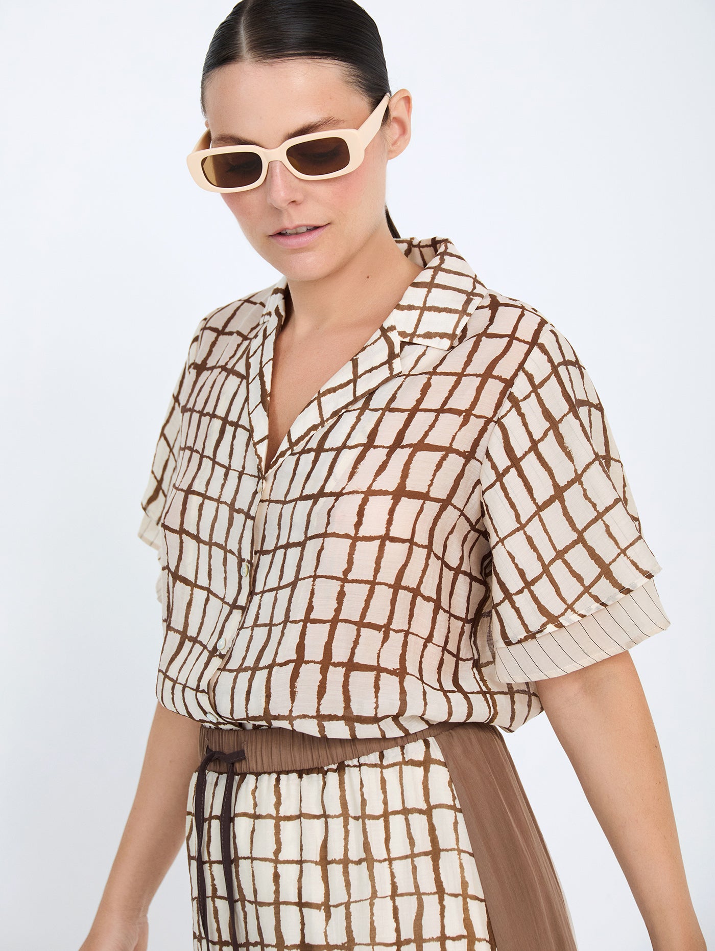 Camisa Cuadros Marrón SKATIE