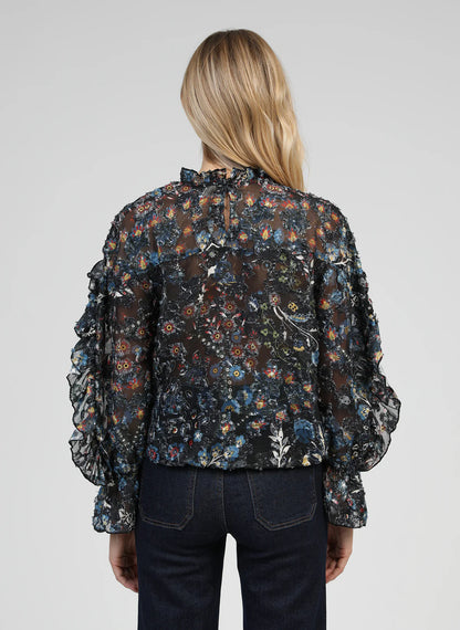 Blusa de cuello redondo y manga larga, Tejido estampado, de corte ancho y de estilo romántico,

Composición: 100% Poliéster.

Se recomienda lavar a mano o en lavadora hasta 30º. No usar lejía, planchar suavemente del revés hasta 110º y no usar secadora.